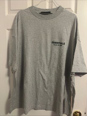 Fear of God Essentials Gray Short Sleeve Logo Tee